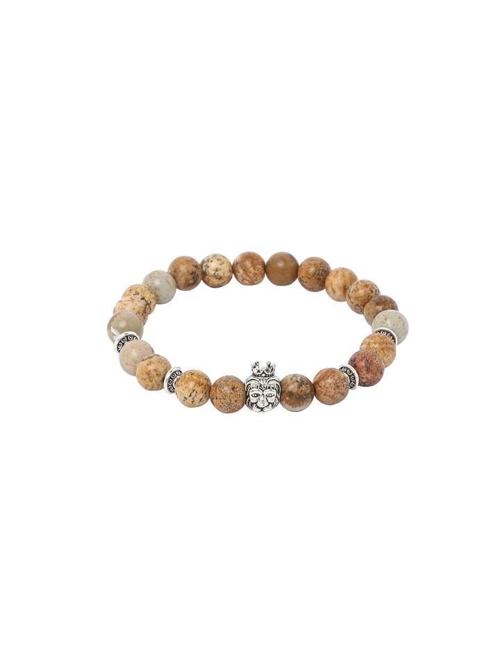 Shein Metal Lionhead Buddha Beads Bracelet