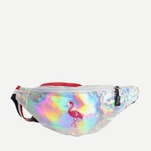 Shein Flamingo Embroidery Iridescent Bum Bag