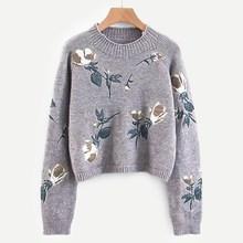 Shein Raglan Sleeve Floral Pattern Jumper
