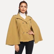 Shein Cape Sleeve Double Button Coat