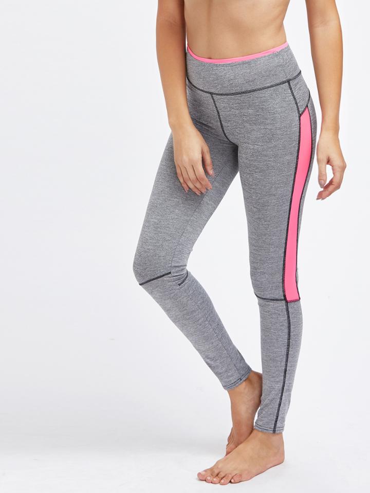 Shein Active Contrast Panel Space Dye Leggings