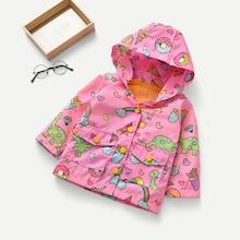 Shein Toddler Girls Cartoon Print Windbreaker Jacket