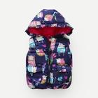 Shein Toddler Boys Frill Trim Cartoon Print Hooded Vest