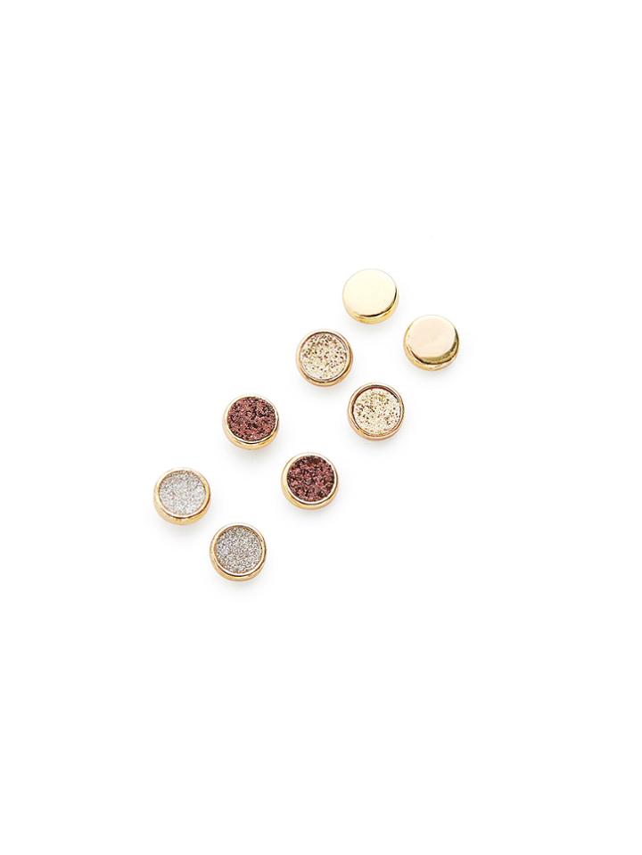 Shein Four Color Round Stud Earring Set 4pair