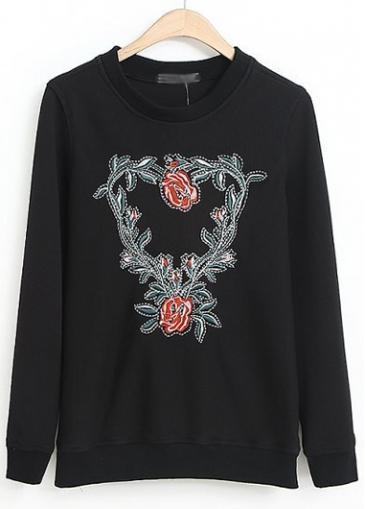 Rosewe Chic Print Design Long Sleeve Round Neck Sweats
