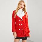 Shein Double Breasted Ruffle Hem Coat