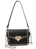 Shein Plain Studded Double Carry Flap Bag
