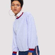 Shein Contrast Tape Striped Top