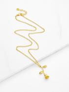 Shein Metal Flower Pendant Chain Necklace