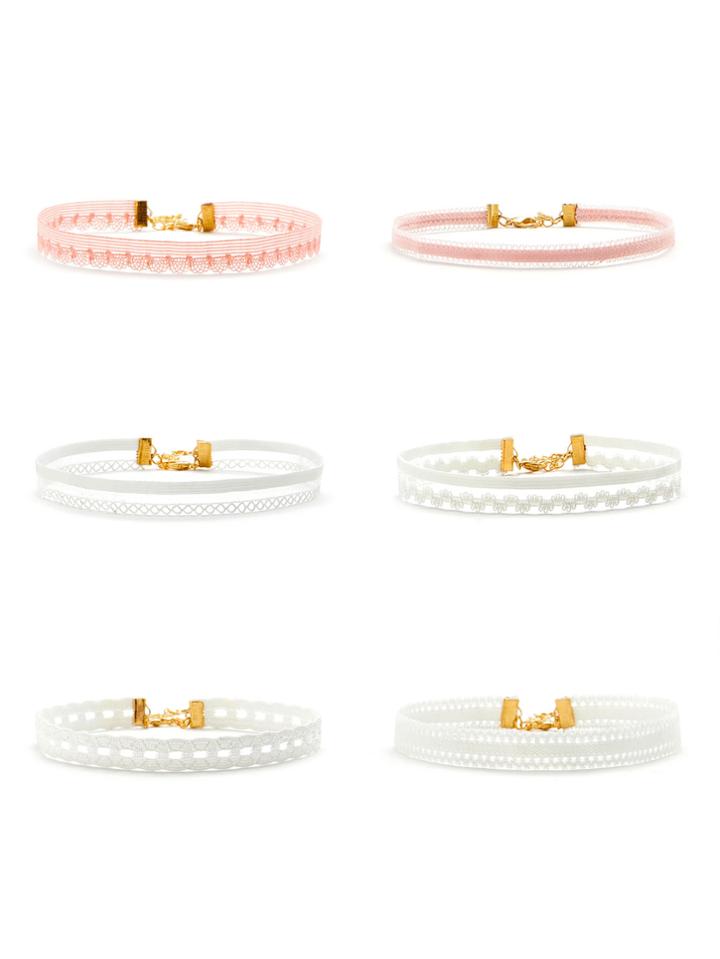 Shein Multi Shaped Design Charm Choker Set 6pcs