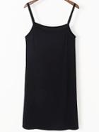 Shein Spaghetti Strap Modal Cotton Black Cami Dress