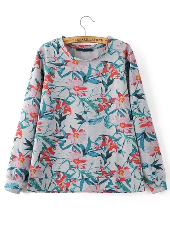Shein Calico Print Wide Fit Sweatshirt