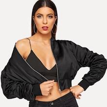 Shein Gathered Sleeve Bomber Jacket