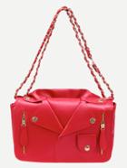 Shein Red Moto Jacket Shoulder Bag