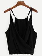 Shein Black Wrap Front Cami Top