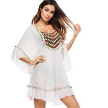 Shein Pom Pom Detail Hollow Out Dress