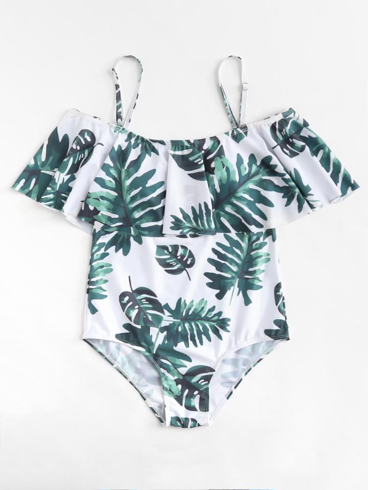Shein Palm Print Swimsuit