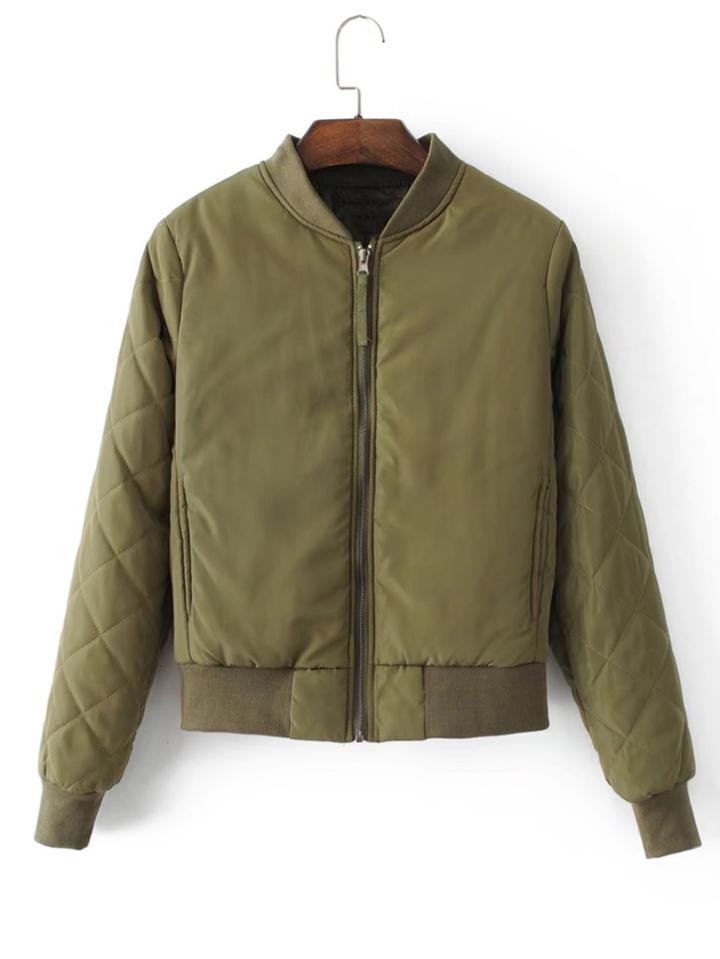 Shein Quilted Bomber Jacket