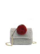 Shein Pom Pom Decorated Faux Fur Chain Bag