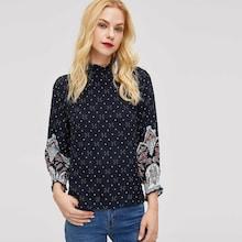 Shein Mock-neck Allover Print Top