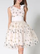 Shein Bowknot Neck Stars Sequined Dress