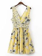 Shein Double V Neck Zipper Back A Line Dress