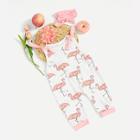Shein Toddler Girls Flamingo Print Jumpsuit With Headband