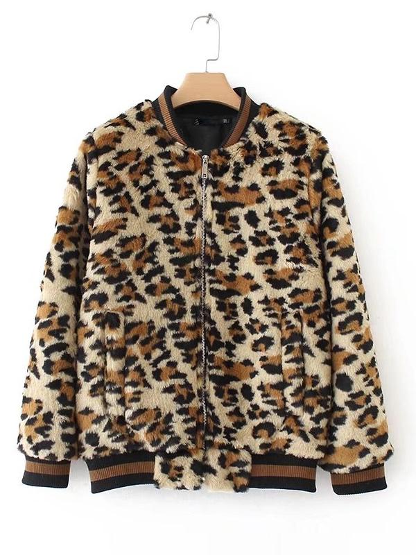 Shein Faux Fur Leopard Jacket