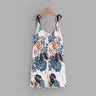 Shein Plant Print Tie-strap Dress