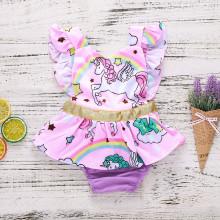 Shein Girls Unicorn Print Romper Dress