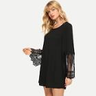 Shein Lace Contrast Tee Dress