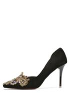 Shein Black Party Pointed Toe Rhinestone Stiletto Heels