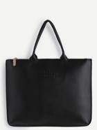 Shein Oversized Black Pu Plain Tote Bag