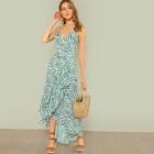 Shein Broken Stripe Print Ruffle Maxi Dress