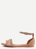 Shein Apricot Ankle Strap Flat Sandals