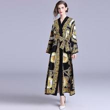 Shein Graphic Pattern Tie Waist Longline Dress