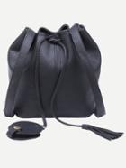 Shein Black Tassel Drawstring Bucket Bag