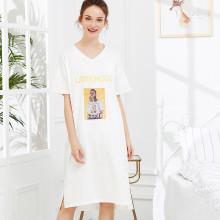 Shein Figure Print Split Night Dress