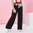 Shein Girls Letter Drawstring Wide Leg Pants