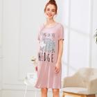 Shein Hedgehog And Letter Print Night Dress