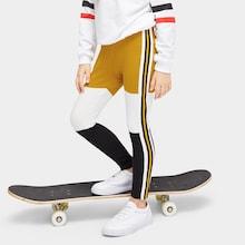 Shein Girls Color-block Striped Trim Leggings