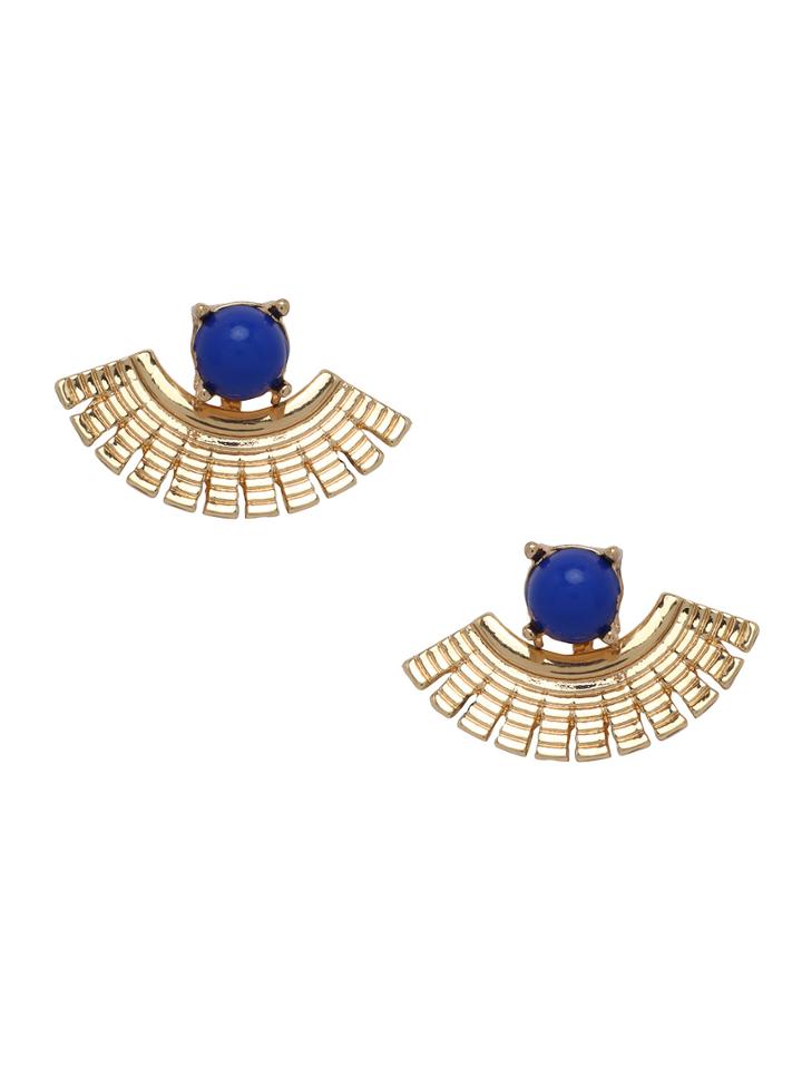 Shein Faux Stone Fan Ear Jackets - Blue