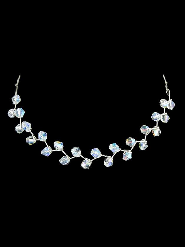 Shein White Chain With Beads Branch Design Collar Maxi Necklace