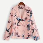 Shein Plus Leaf Print Double Breasted Blazer