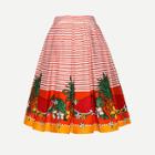 Shein Striped Pineapple Print Circle Skirt