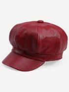 Shein Burgundy Vintage Octagonal Cap