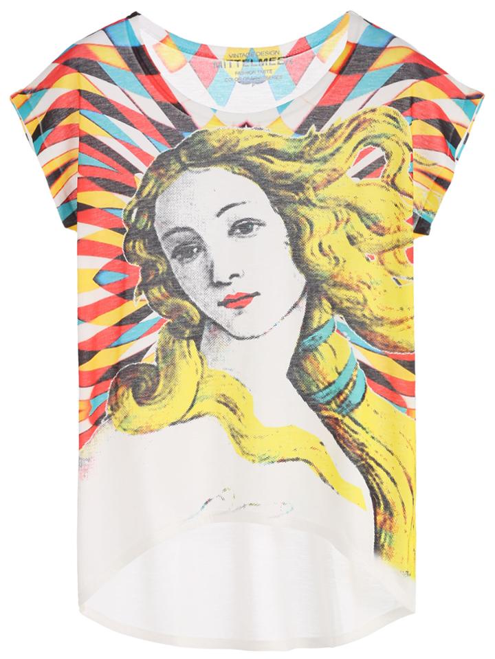 Shein Painting Print High Low T-shirt