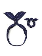 Shein Striped Knot Headband & Hair Tie 2pcs