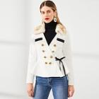 Shein Double Button Peplum Wrap Coat