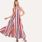 Shein Drawstring Waist Striped Dress